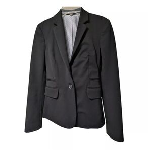 Express Women's Black One-Button Blazer Jacket Lined 4-Buttoned Sleeves Size 0